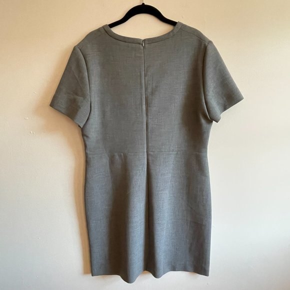 Gerard Darel Short Sleeve V-Neck Mini Dress Gray Size 44 / US 12 - Picture 5 of 8